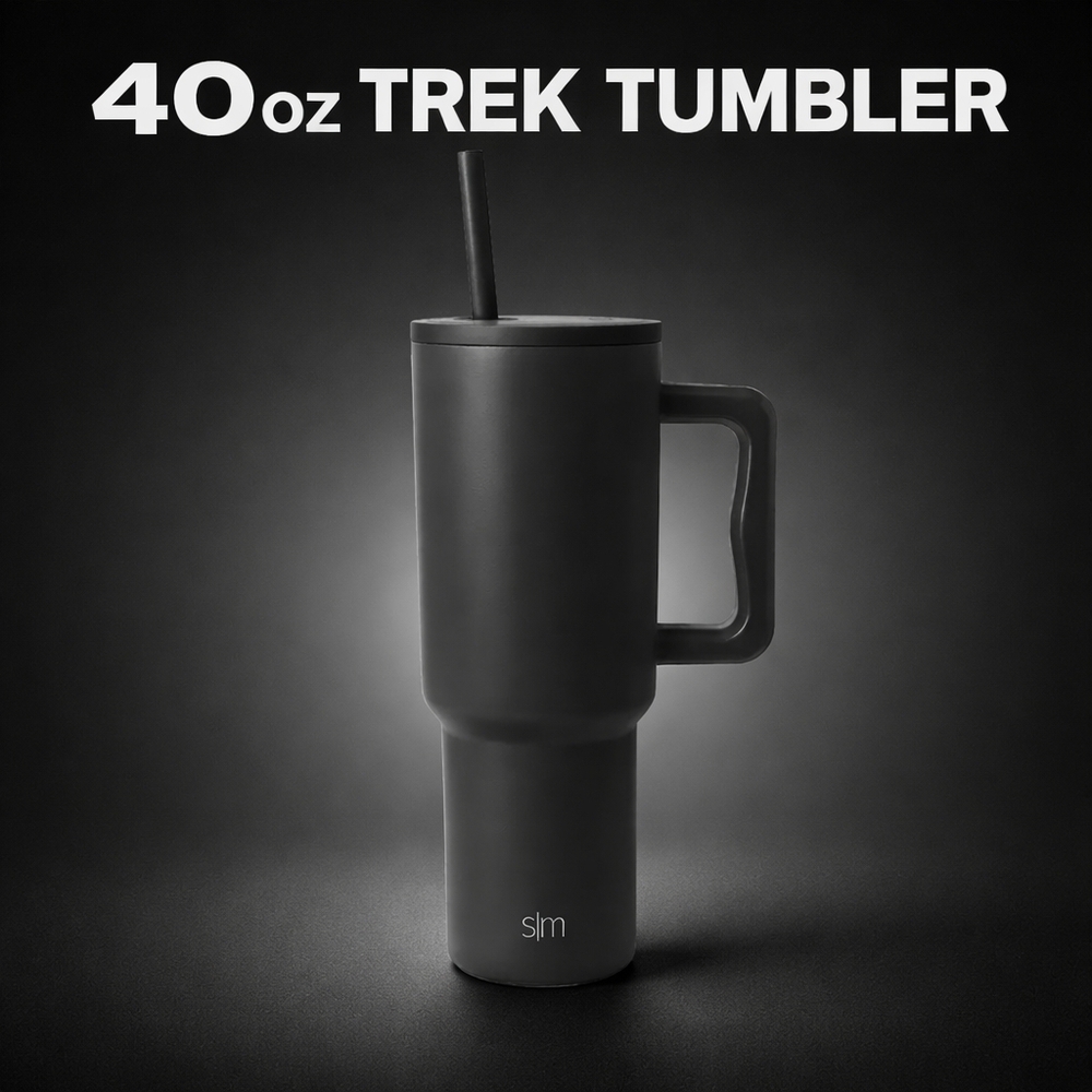 Simple Modern 40oz Trek Tumbler Black NWT Water Bottle Mug Essential Gift Idea